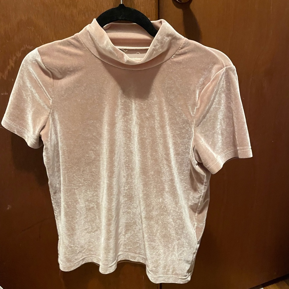 Madewell pink velvet top